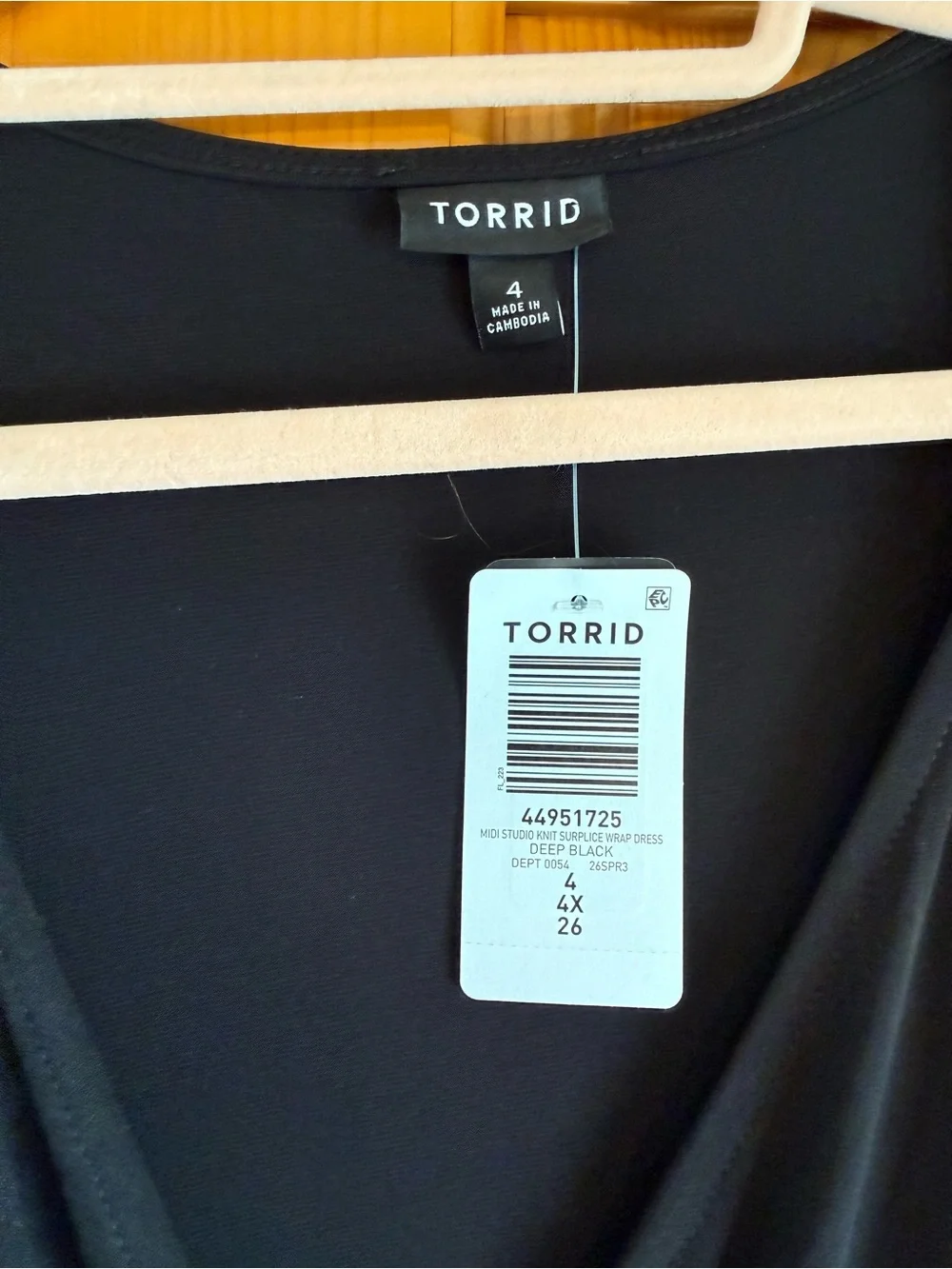 torrid Black Ruffle Wrap-Front Midi Dress - Picture 2 of 4